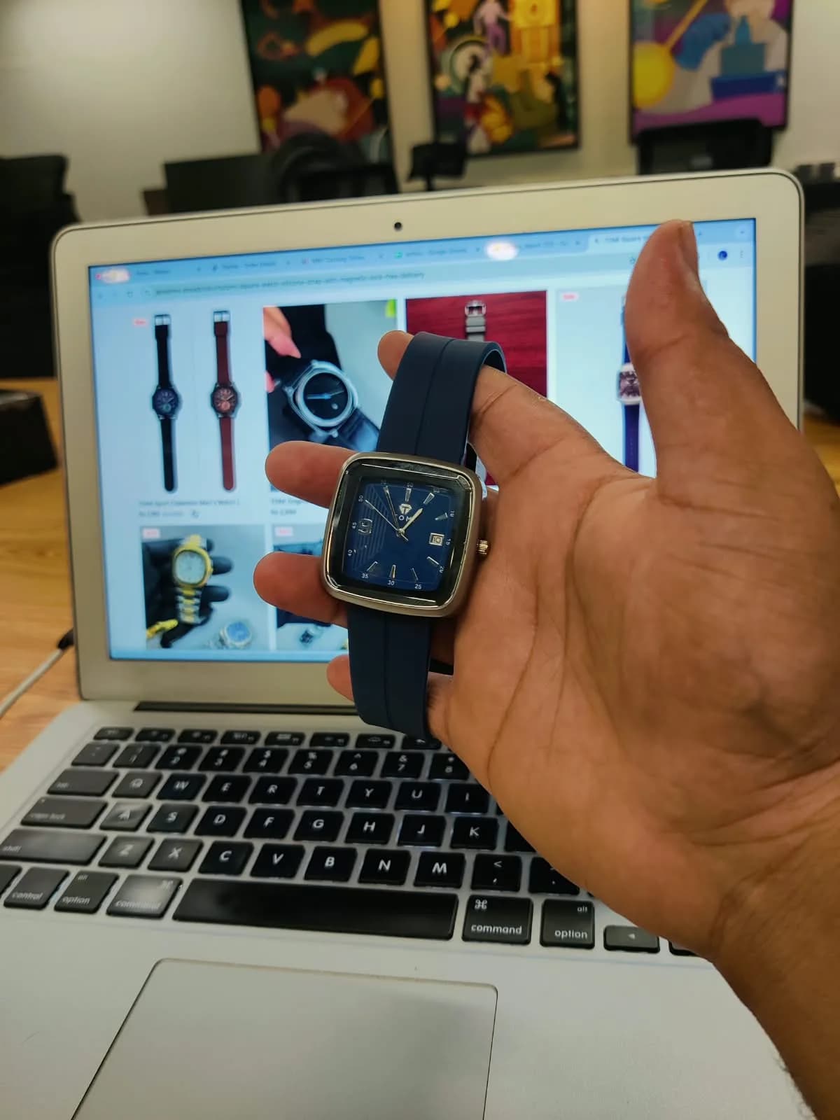 TOMI Square Watch | Silicone Strap with Magnetic Lock - with Date 5