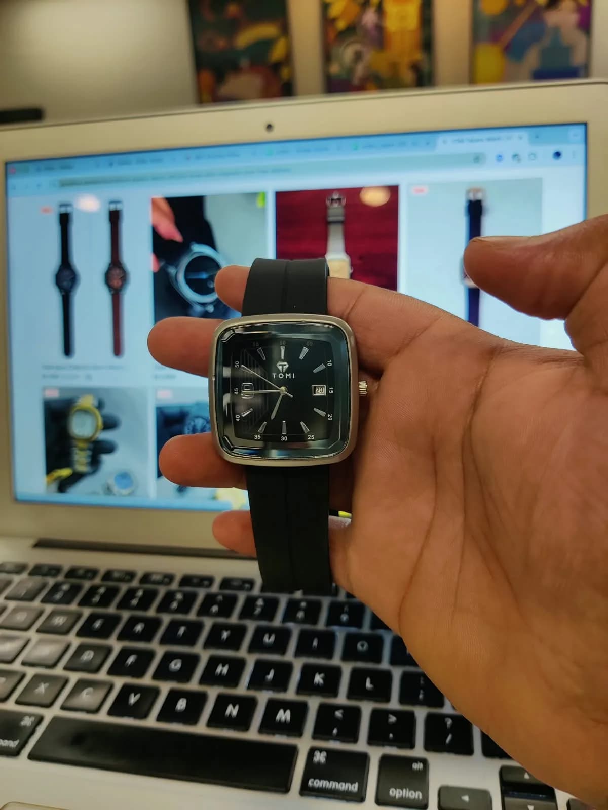 TOMI Square Watch | Silicone Strap with Magnetic Lock - with Date 8
